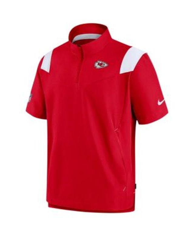 Men's Kansas City Chiefs Nike White Sideline Coaches Short Sleeve  Quarter-Zip Jacket