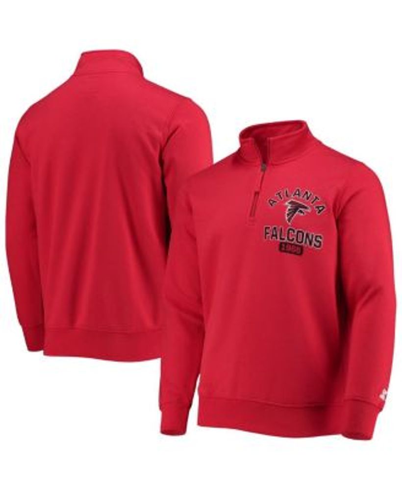 Men's Starter Red Atlanta Falcons Throwback Raglan Hoodie Long Sleeve T- Shirt 