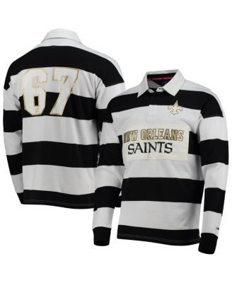 Tommy Hilfiger Men's Black, White Philadelphia Eagles Varsity Stripe Rugby  Long Sleeve Polo Shirt - Macy's