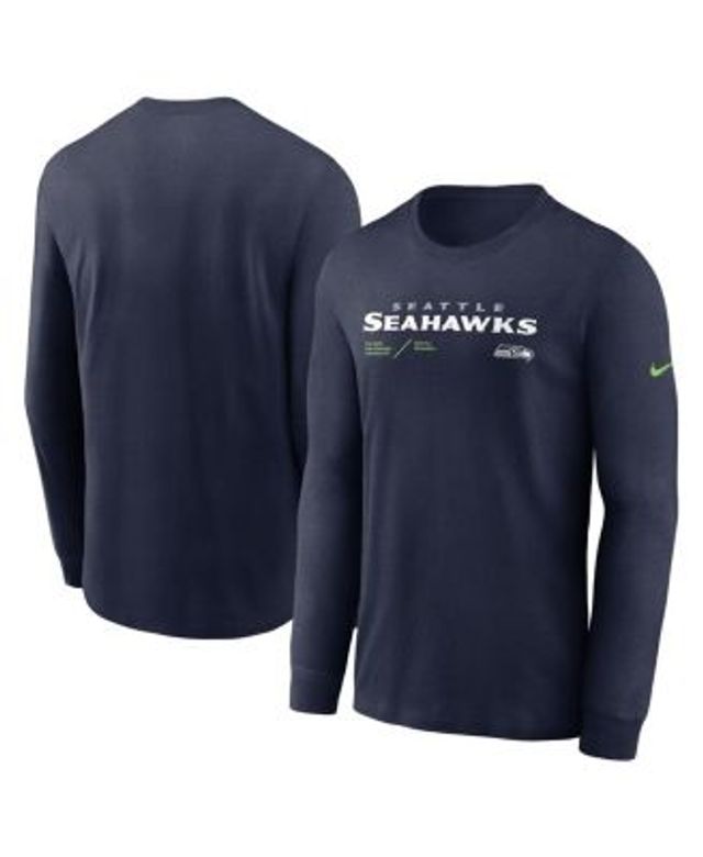 Nike Men's Dri-Fit Infograph Lockup (NFL Seattle Seahawks) Long-Sleeve T-Shirt in Grey, Size: 2XL | NS2704R78-7HU