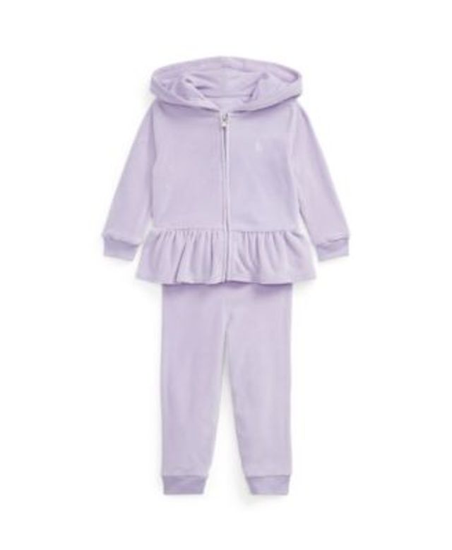 Polo Ralph Lauren Baby Girls Velour Hoodie and Jogger Pants, 2 Piece Set |  Foxvalley Mall