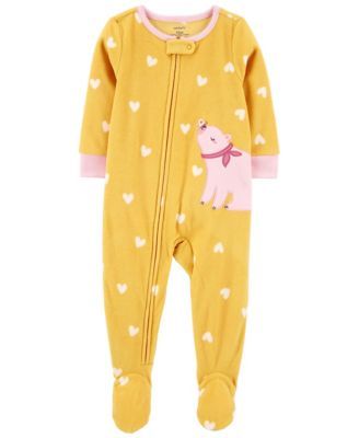 Baby Girls One-Piece Fleece Footie Pajama