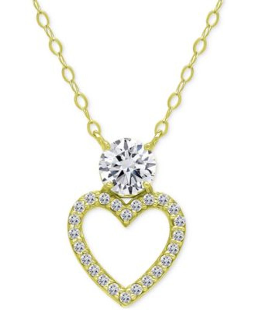 Giani Bernini Cubic Zirconia Circle Mom Pendant Necklace in 18k