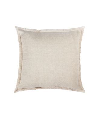 Beige Linen Down Alternative Throw Pillow