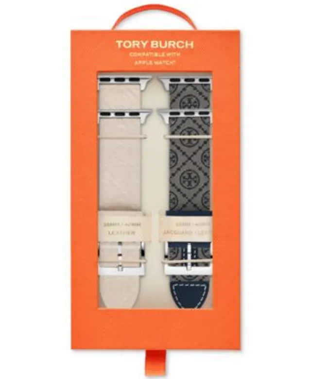 Tory Burch T Monogram Leather & Jacquard Apple Watch Strap Set