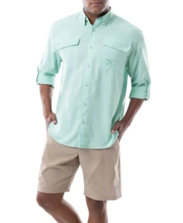 Guy Harvey Men's Tonal Bills Short Sleeve Fishing Shirt Powder Blue / S