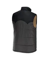 Men's NFL x Darius Rucker Collection by Fanatics Charcoal Cleveland Browns  Two-Tone Sherpa Button-Up Vest