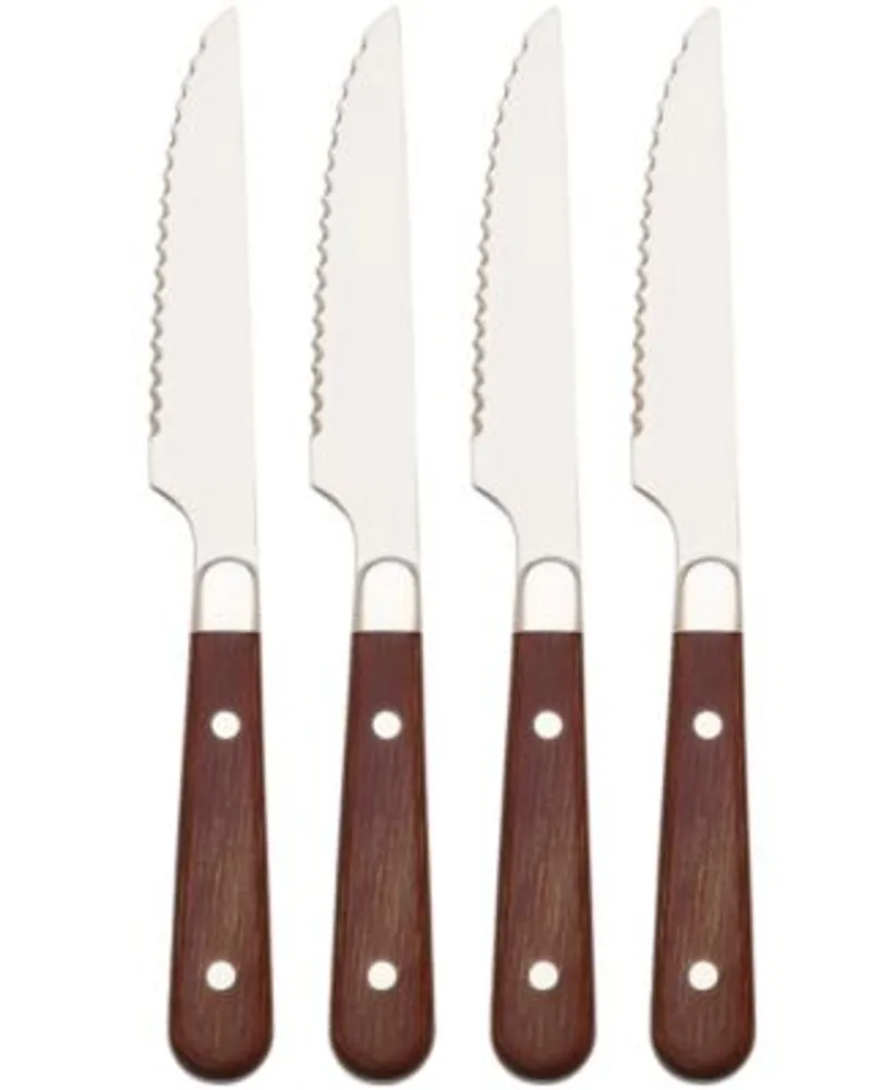 4-Piece Connoisseur Laguiole Professional Chef Knife Set with Olive Wood  Handles