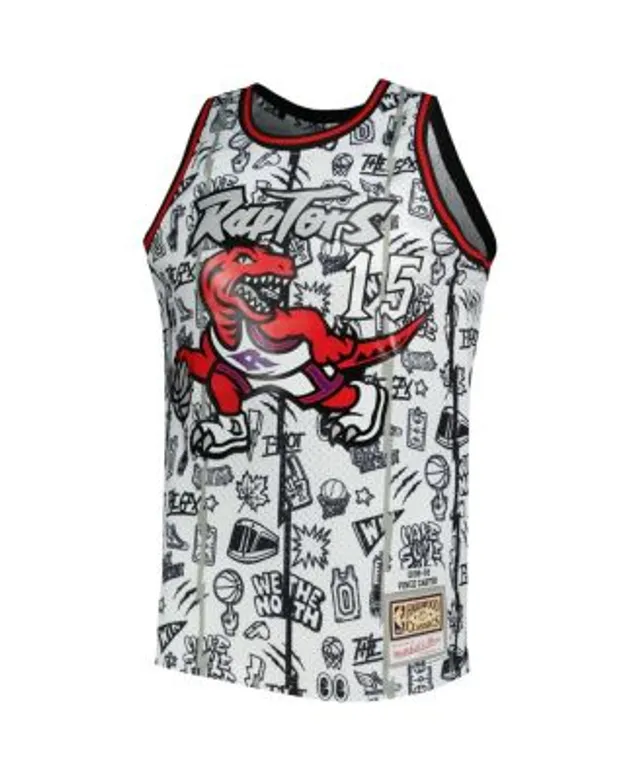 Women's Mitchell & Ness Vince Carter White Toronto Raptors 1998 Doodle  Swingman Jersey