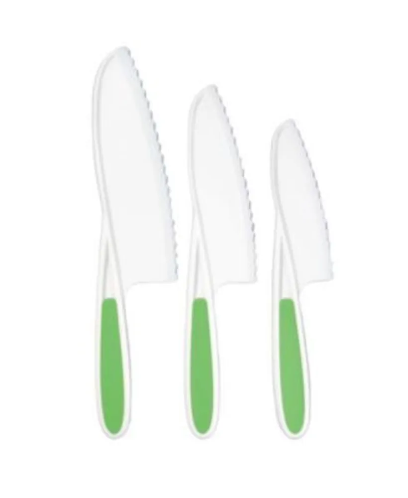 Zulay Kitchen Kids Knife Set for Cooking and Cutting - Green & White