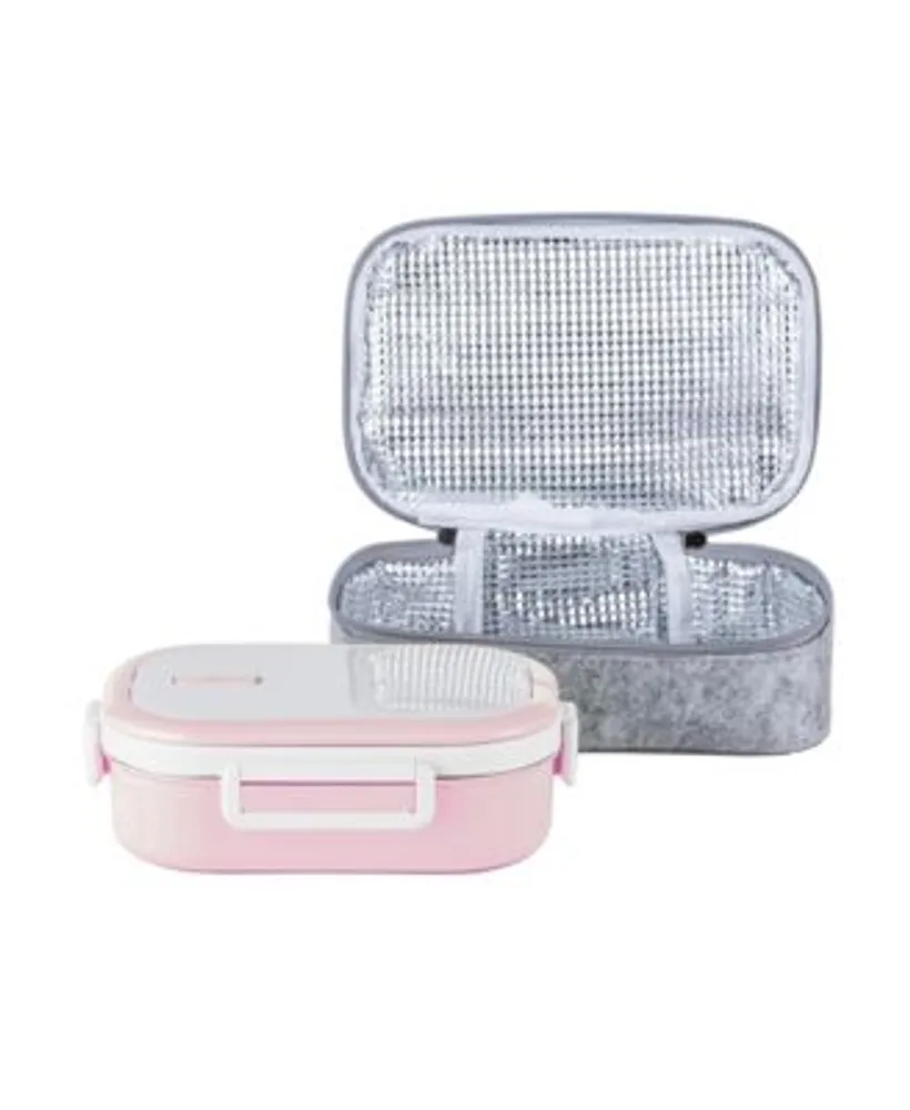 Lille Home Stackable Compartment Lunch Box With Lunch Bag, Cutlery Set