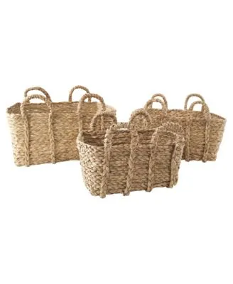 Juvale 5-Pcs Brown Small Rectangular Woven Nesting Baskets, Lined Wicker  Set for Organizing Closet, Kitchen, Pantry Shelves, Bathroom (3 Sizes)