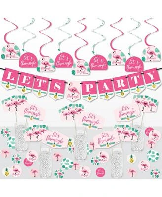 Pink Flamingo - Party Like a Pineapple - Tropical Summer Party Supplies Decoration Kit - Decor Galore Party Pack - 51 Pieces