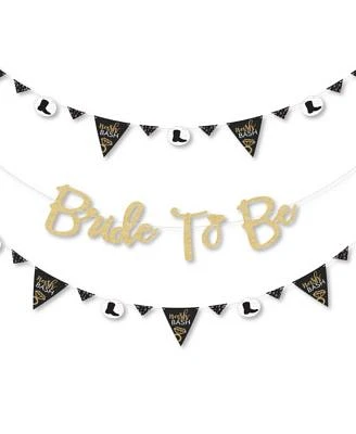 Nash Bash - Bachelorette Party Letter Banner Decor - Gold Glitter Bride to Be