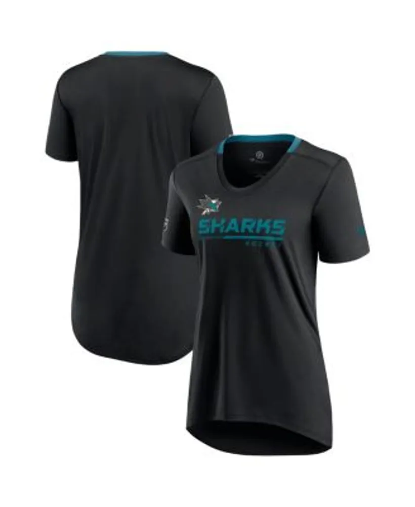 San Jose Sharks Fanatics Branded Women's Authentic Pro V-Neck T-Shirt -  Black