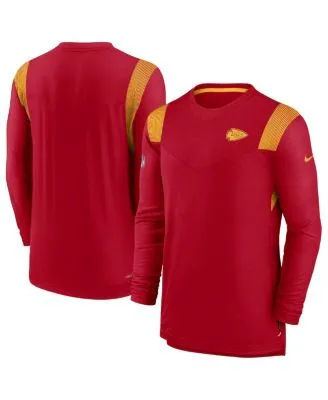 Men's Kansas City Chiefs Nike Gray Sideline Coach Chevron Lockup  Quarter-Zip Long Sleeve Top