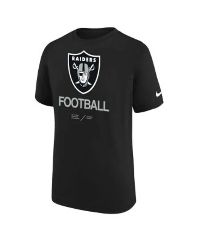 Nike Boys Youth Heathered Black, White Las Vegas Raiders Colorblock Team  Name T-shirt