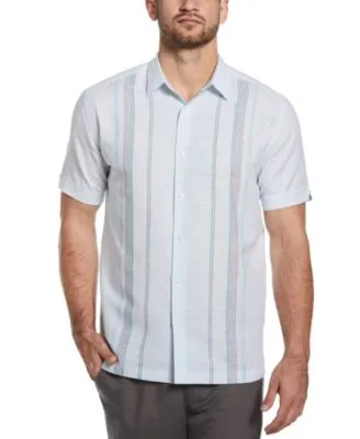 Men's Short-Sleeve Yarn-Dyed Panel Shirt