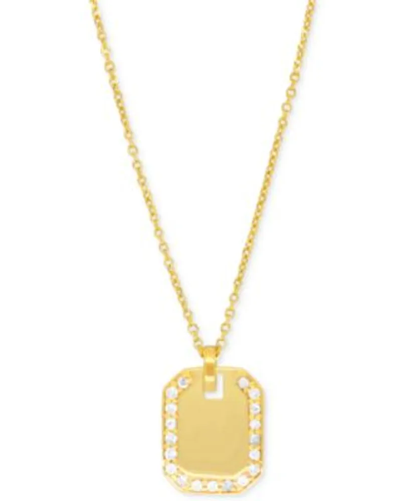 Diamond Dog Tag Pendant (1/3 Ct. tw.) - 14K Yellow Gold