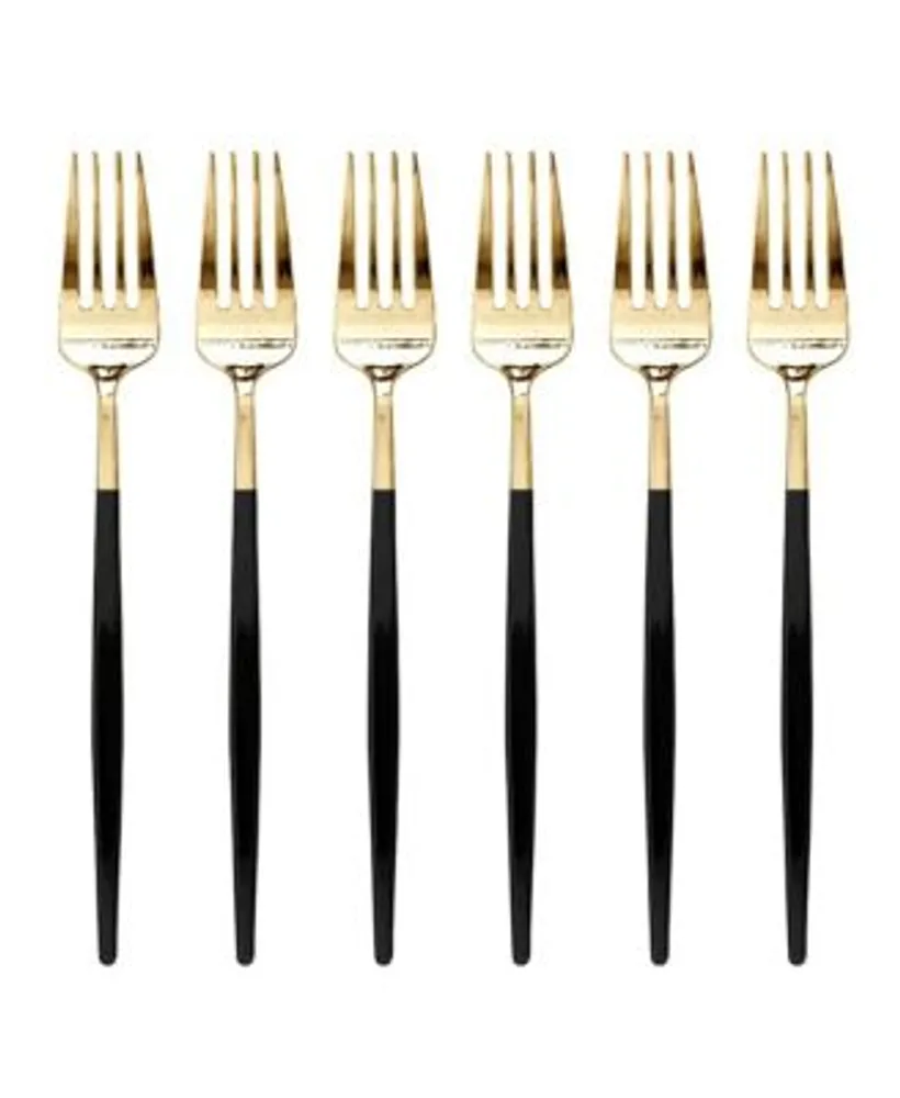 Plastic Cutlery Set - Gold Black Moderno Set