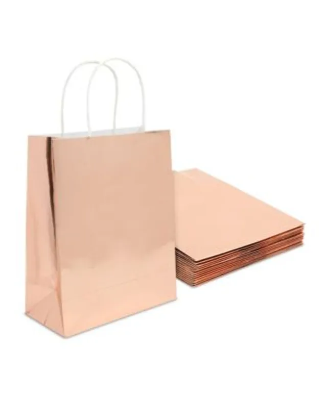 Gold Gift Bags with Handles, Small Gift Bag (9.25 x 8 x 4.25 in