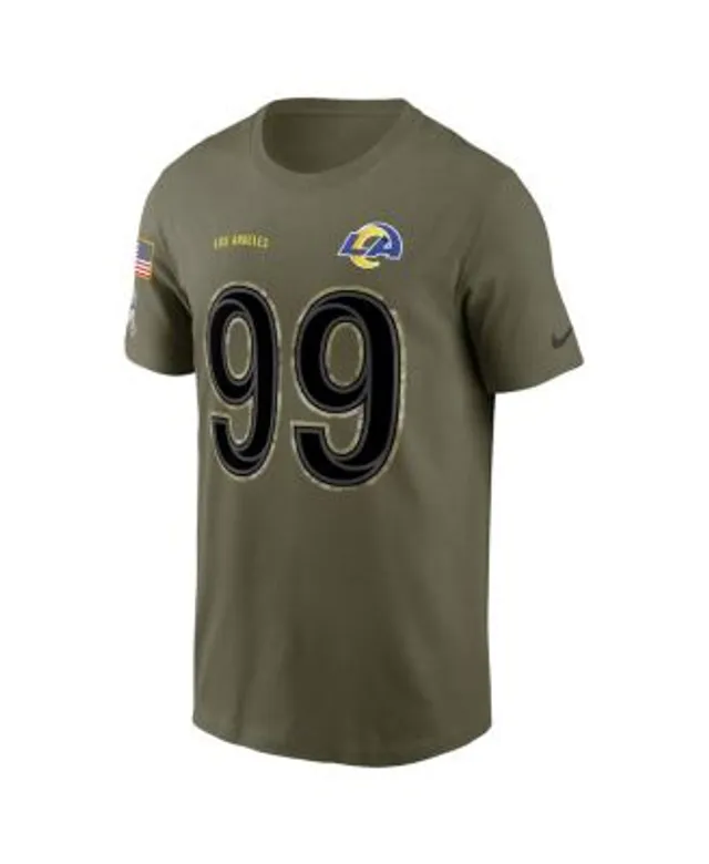 Men's Nike Aaron Donald White Los Angeles Rams Super Bowl LVI Name & Number T-Shirt