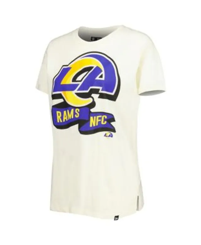 Men's New Era Cream Los Angeles Rams Sideline Chrome T-Shirt Size: Medium