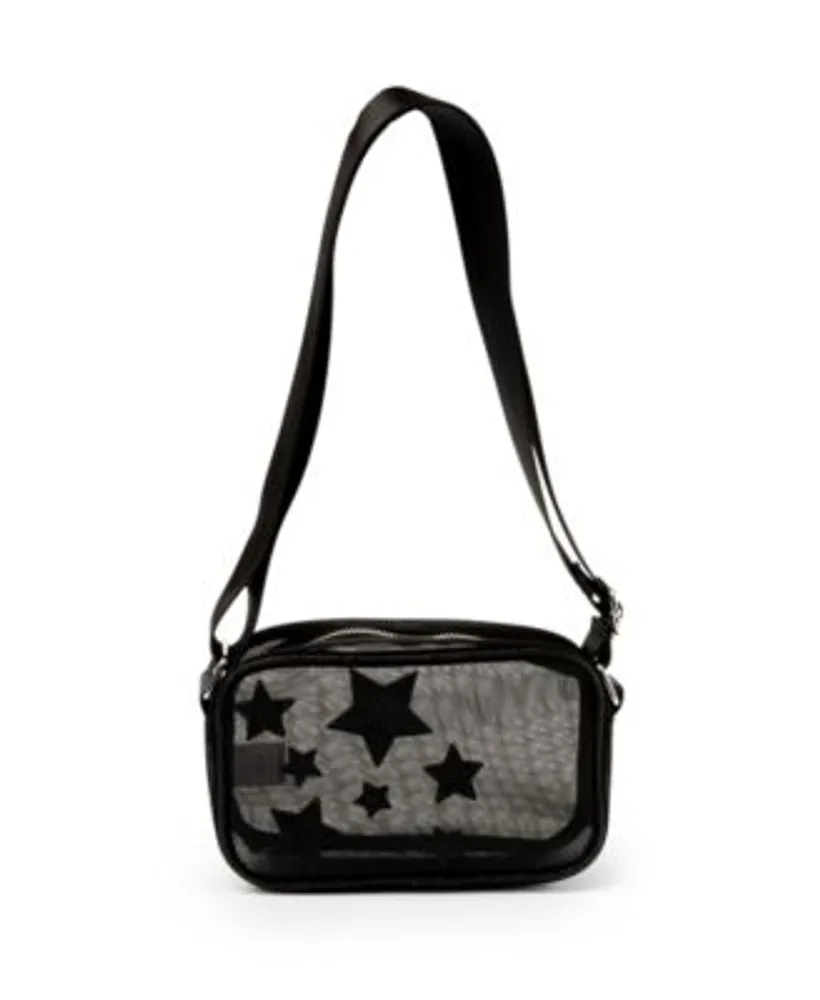 Skinnydip Mesh Monogram Shoulder Bag in Black