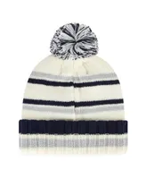 New Era Cream/Navy Dallas Cowboys 2022 Sideline Sport Cuffed Pom Knit Hat