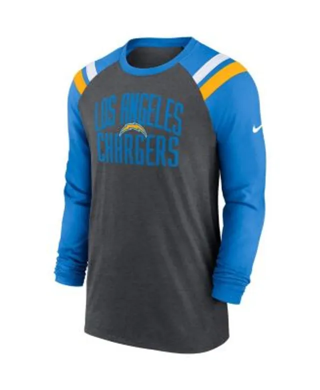 Men's Nike Heather Charcoal Los Angeles Chargers Team Tri-Blend T-Shirt Size: Medium