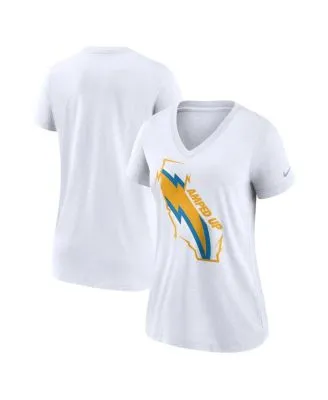 Detroit Lions Nike Women's Lock Up Tri-Blend V-Neck T-Shirt - Heathered Blue