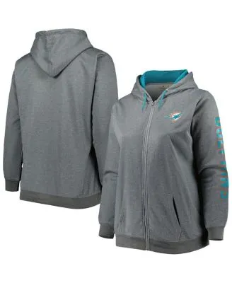 Women's WEAR By Erin Andrews Gray Miami Dolphins Quilted Full-Zip Bomber  Jacket