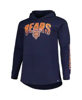 Men's Fanatics Branded Heathered Gray/Navy Chicago Bears by Design Raglan Pullover Hoodie