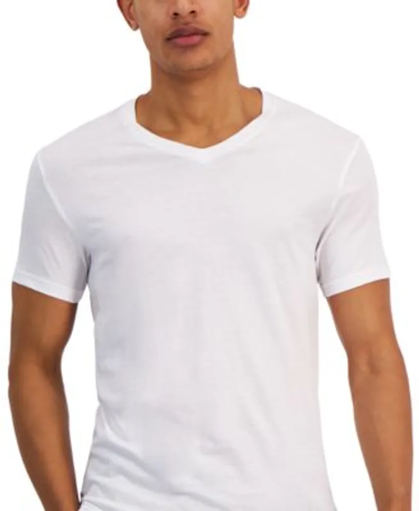 Men's Regular-Fit V-Neck Solid T-Shirts, Pack of 4, Created for Macy's