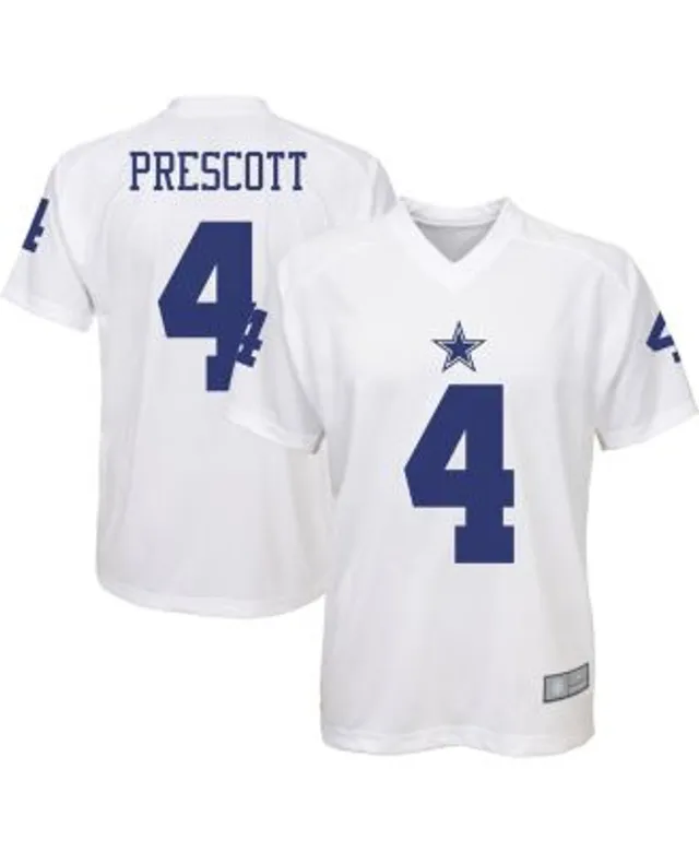 Outerstuff Youth Boys Dak Prescott White Dallas Cowboys Performance Name  and Number Raglan V-Neck T-shirt