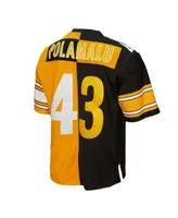 Men's Mitchell & Ness Troy Polamalu Black/Gold Pittsburgh Steelers Big &  Tall Split Legacy Retired Player Replica Jersey