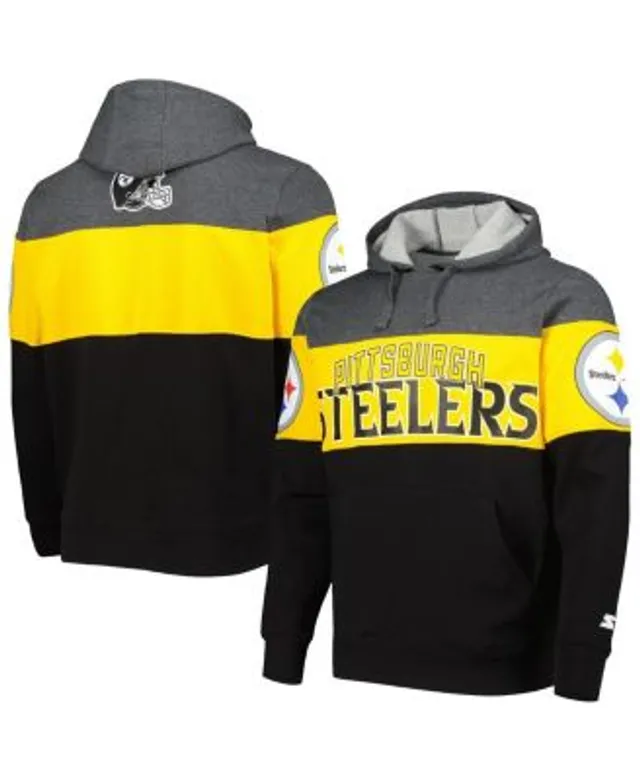 Men's Pittsburgh Steelers Heathered Charcoal Victory Earned Pullover Hoodie