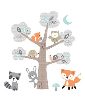 Woodland Friends Forest Animals with Tree Wall Decals