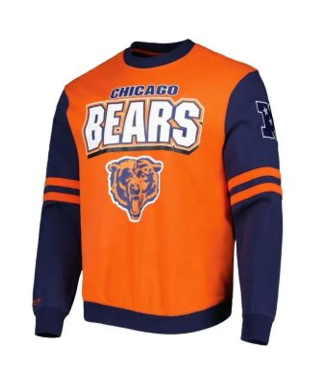 Men's Mitchell & Ness Heathered Gray Chicago Bears Allover Print Fleece  Pullover Sweatshirt 