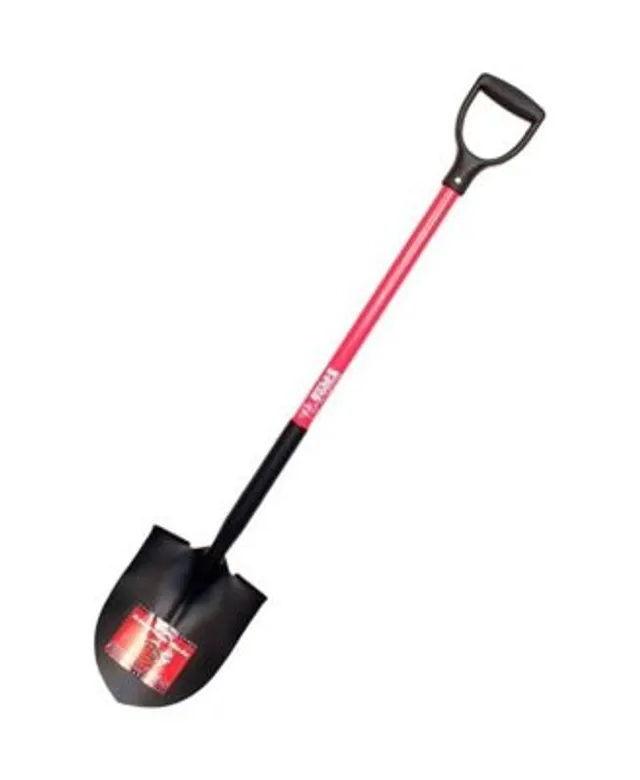 Bully Tools 82510 14-Gauge Round Point Shovel with Fiberglass D-Grip  Handle, 46