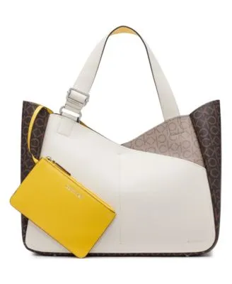 Zoe Signature Colorblocked Tote with Pouch