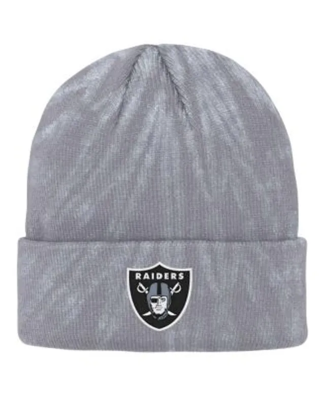 Las Vegas Raiders Girls Youth Nep Yarn Beanie with Pom - White