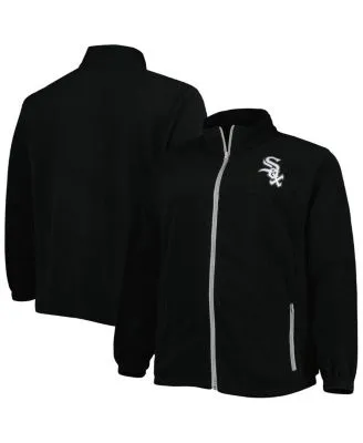 Men's Mitchell & Ness Black/White Chicago White Sox Big Tall Coaches Satin Full-Snap Jacket