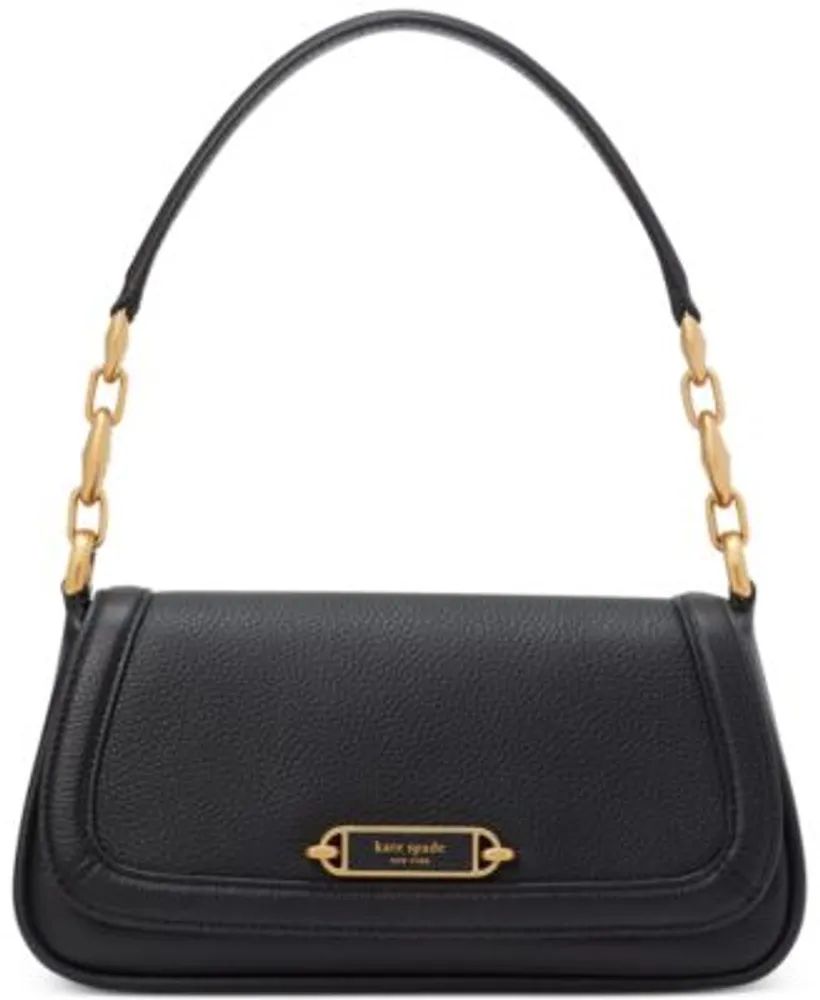 Kate Spade New York Knott Pebbled Leather Flap Crossbody Bag - Black