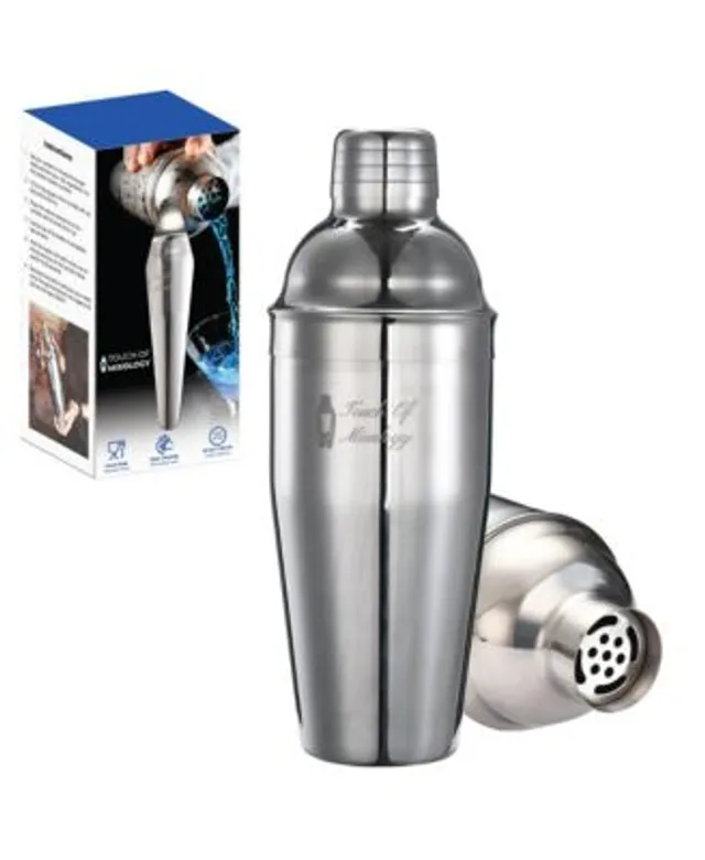 Zulay Kitchen Cocktail Shaker Stainless Steel Drink Mixer with Strainer 24  oz Silver Tumbler 