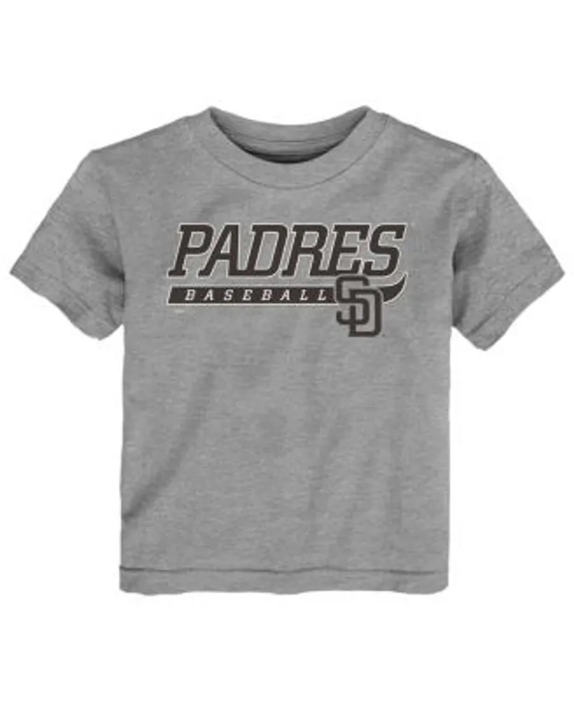 Youth San Diego Padres Gray Distressed Logo T-Shirt