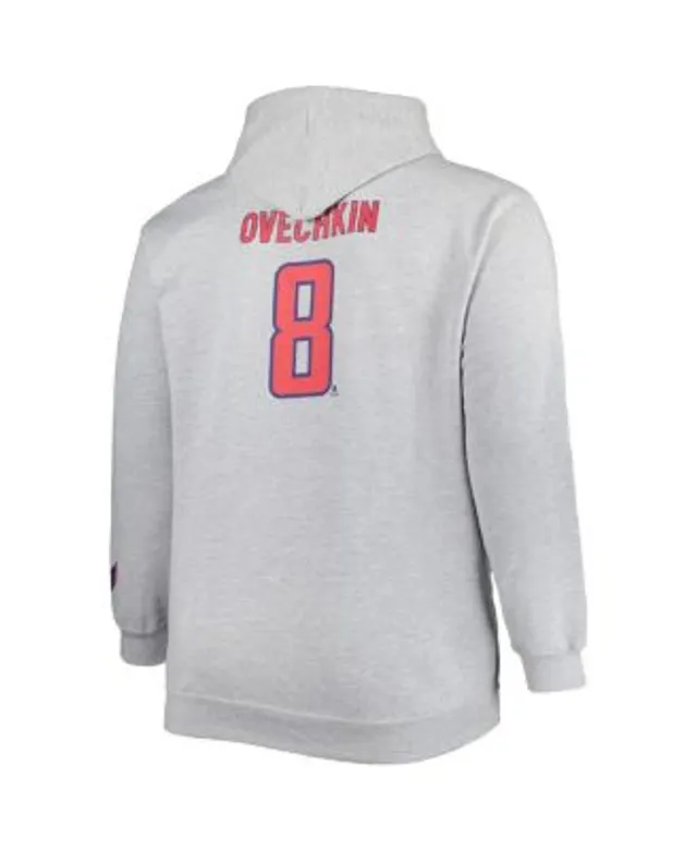 Men's '47 Alexander Ovechkin Red Washington Capitals Player Name & Number Lacer Pullover Hoodie