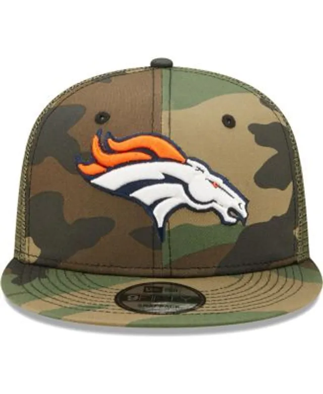 Men's New Era Camo/Olive Denver Broncos Historic Logo Trucker 9FIFTY Snapback Hat