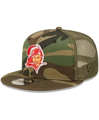 Men's New Era Camo/Olive Denver Broncos Historic Logo Trucker 9FIFTY Snapback Hat