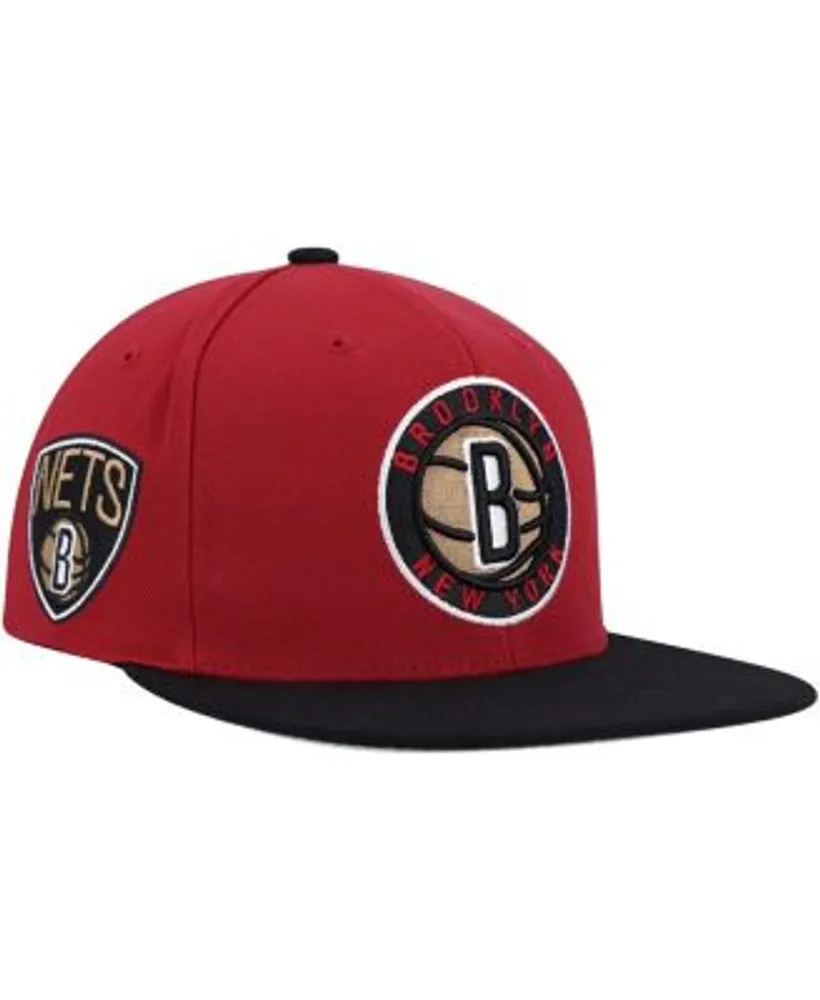 Brooklyn Nets Mitchell & Ness Snapback Adjustable Hat - Black/White